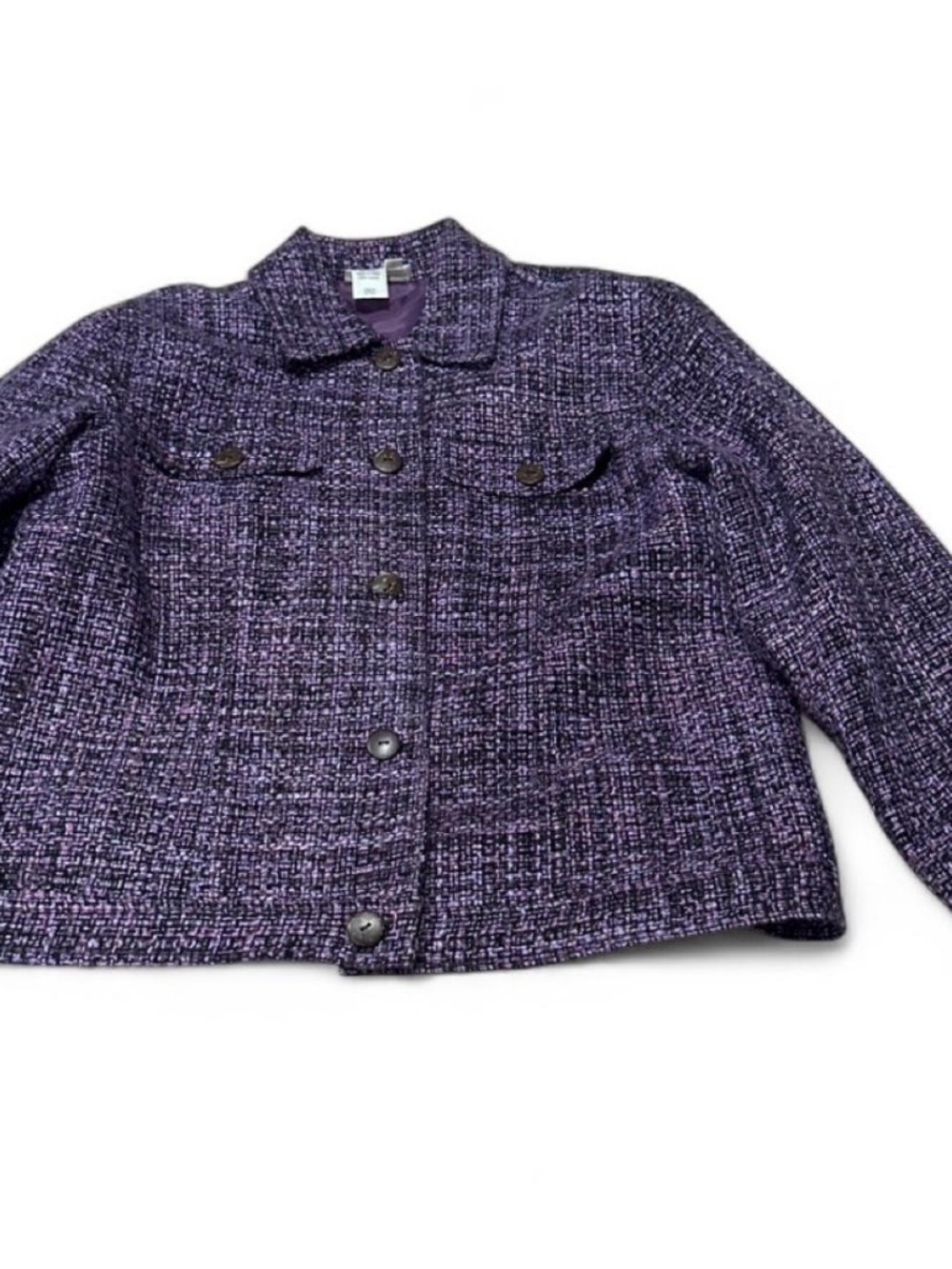 Coldwater Creek Lavender & Black Tweed Jacket